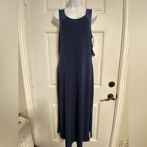T31a- BOSTON PROPER Navy Knit Midi Tank Dress